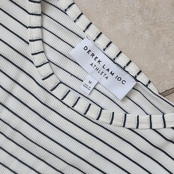 Derek Lam Black and Cream Striped Top - Picture 2 of 10